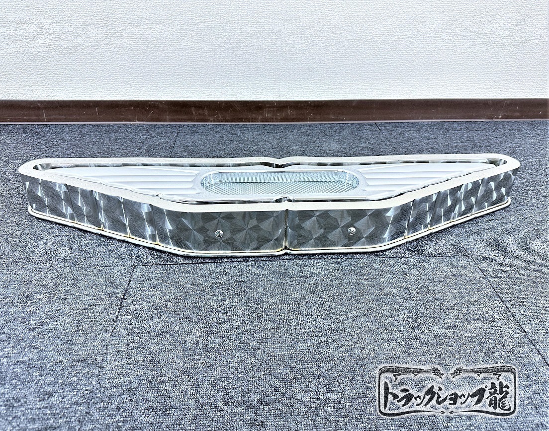ステンレス 中型 バスマーク アンドン 【鏡面×鱗柄】 奥目 6mm丸棒巻き LEDライト付き 日野 ヒノアンドン S0568K