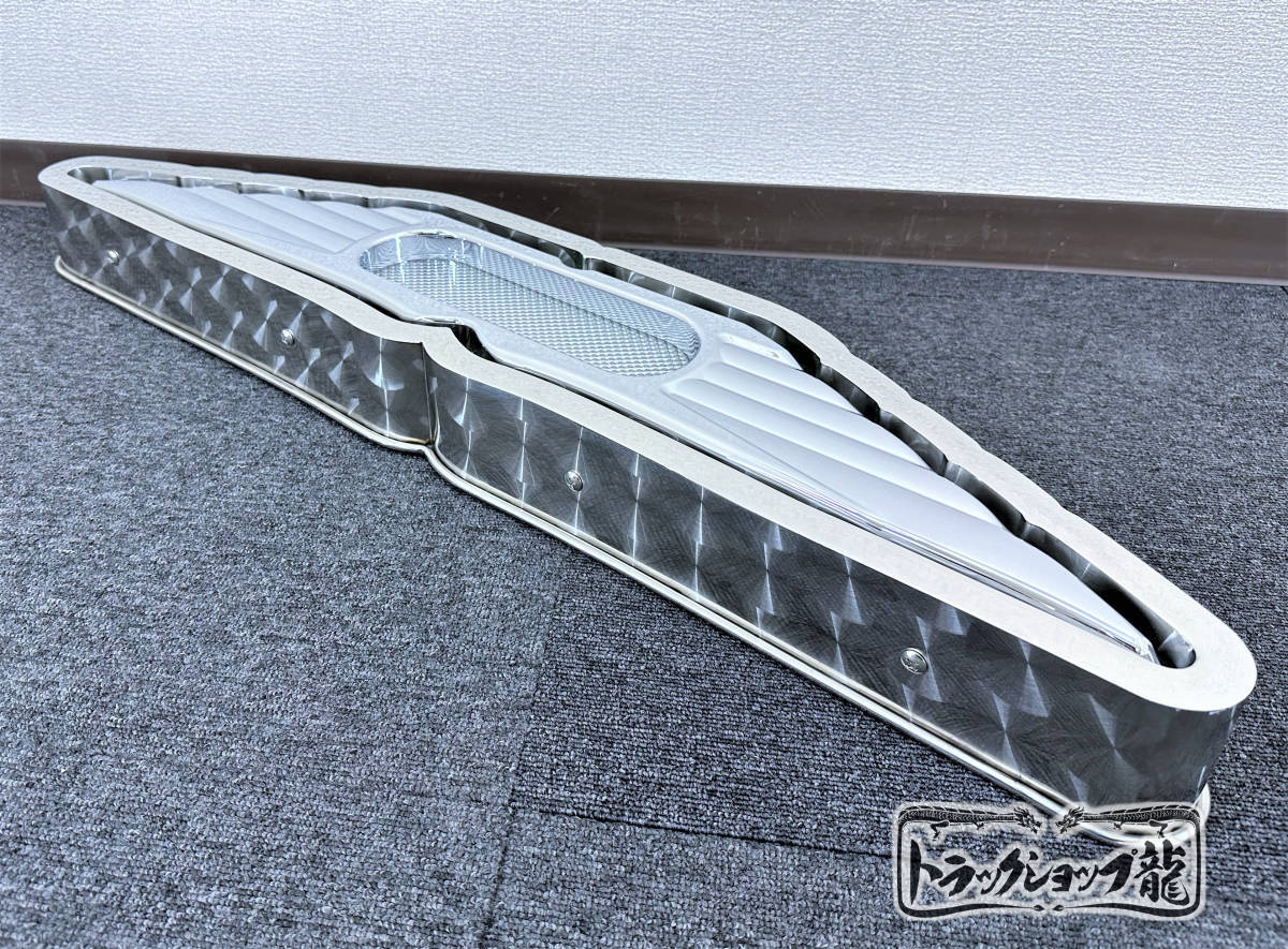 ステンレス 中型 バスマーク アンドン 【鏡面×鱗柄】 奥目 6mm丸棒巻き LEDライト付き 日野 ヒノアンドン S0568K