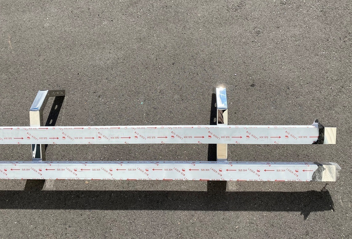 鏡面ステンレス サイドバンパー 2300mm ステー6本付き 左右一台分