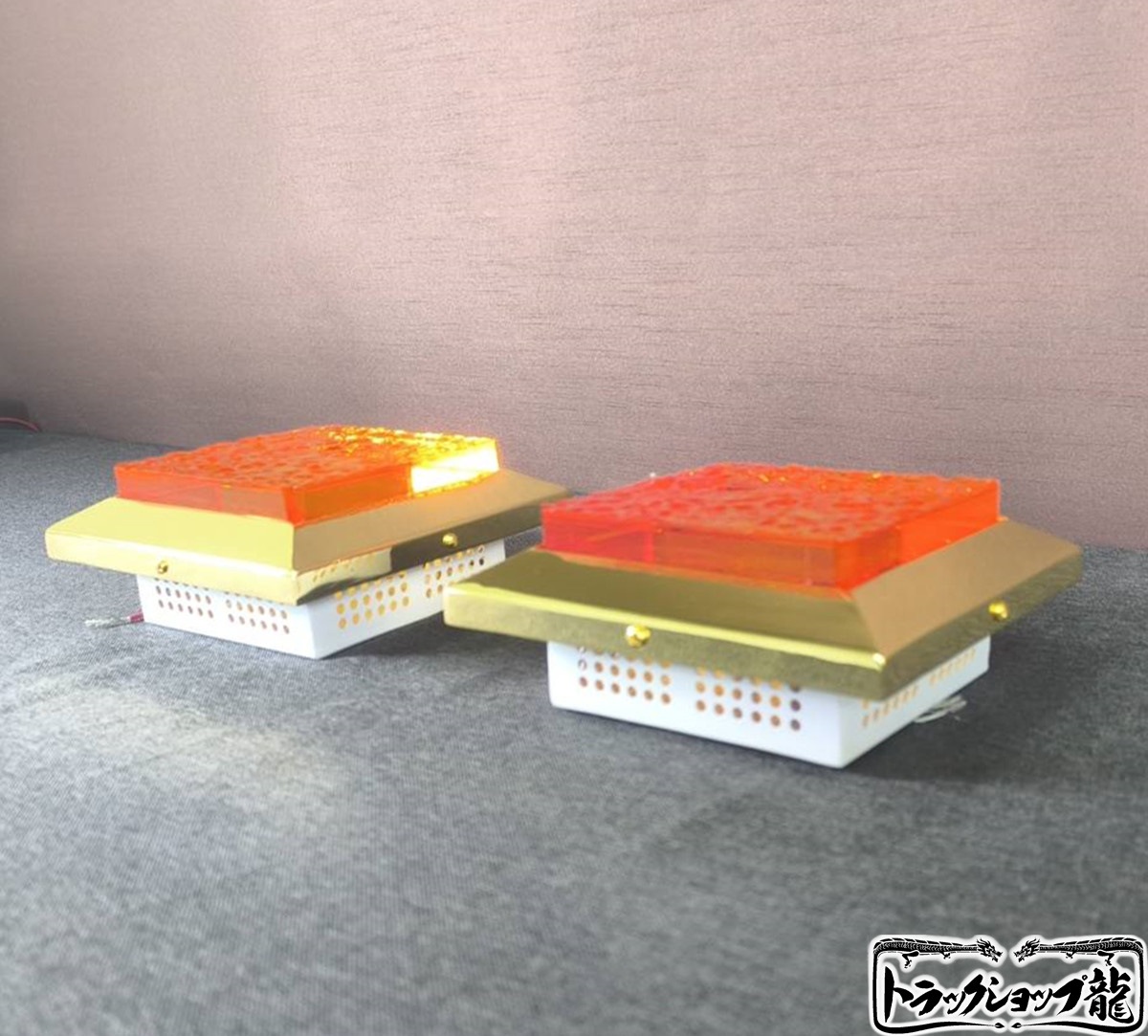 訳アリ品】ダウンライト 角型 大 幅175mm シャンデリア 2個セット 石