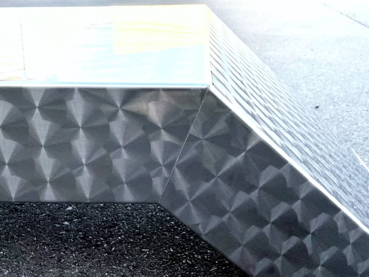 訳有品 大型 10t ダンプ 用 ステンレス 鱗柄 一段曲げ ロングフェンダー 標準タイプ 2枚セット 板厚2㎜ リアフェンダー 泥除け