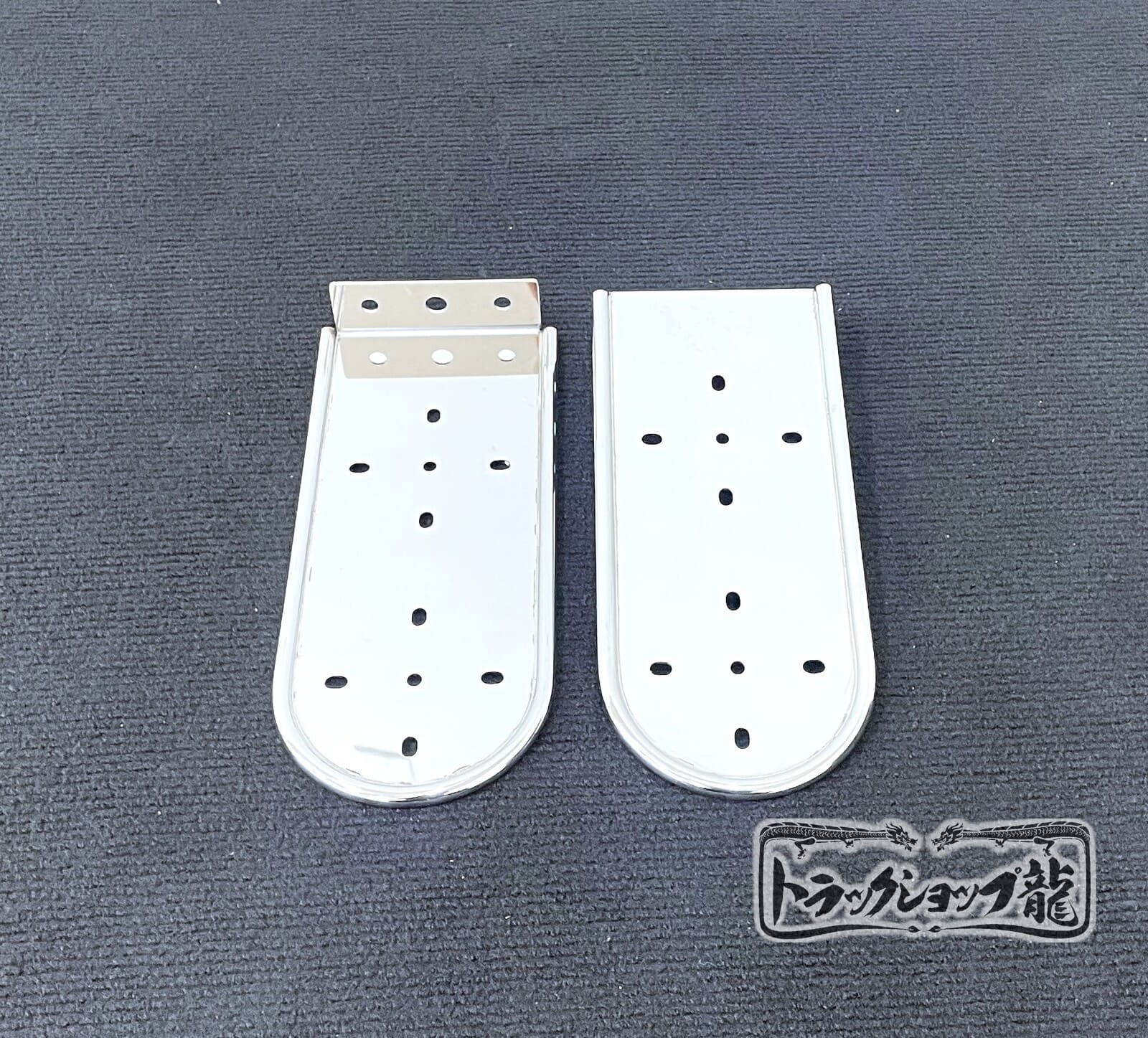 鏡面ステンレス バスマーカーステー 2連タイプ 2枚セット 前折 後折 丸棒巻き サイドマーカーステー S0964S