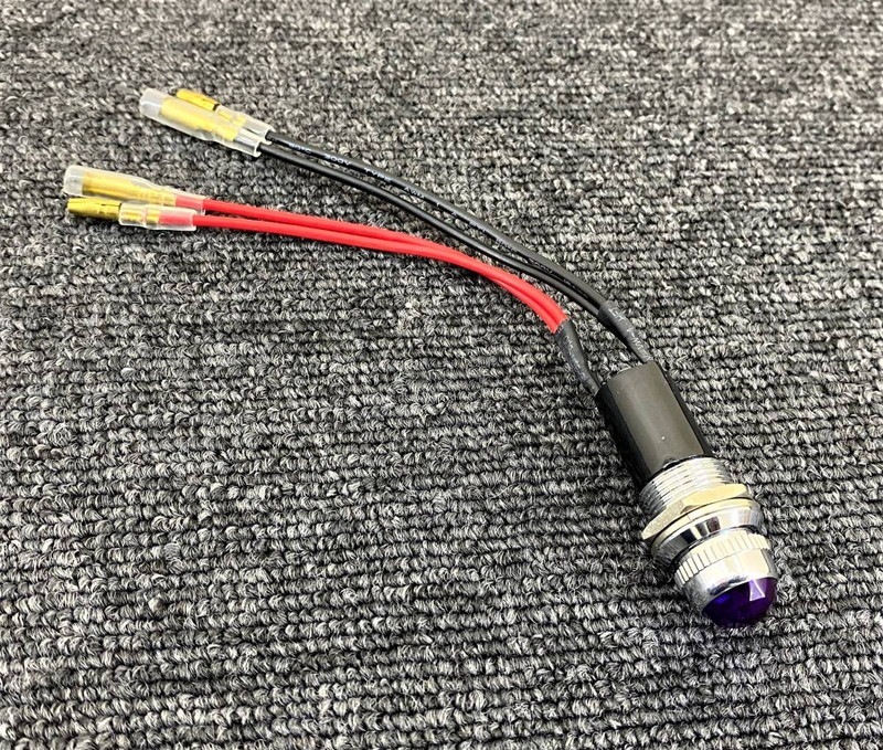 パイロットランプ 【パープル/紫】 1個 16φ 24V LEDランプ ダイヤカット 配線4本 D0686S