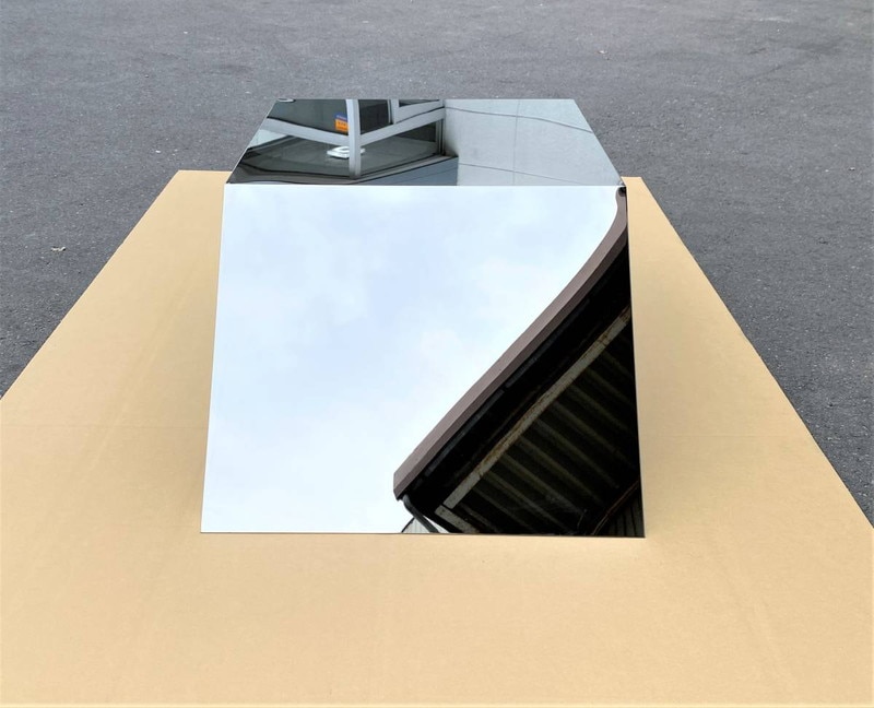 ステンレス リアフェンダー 2枚セット 4t 中型 増トン用 鏡面 補強あり ハウスフェンダー バスフェンダー 泥除け T0014S