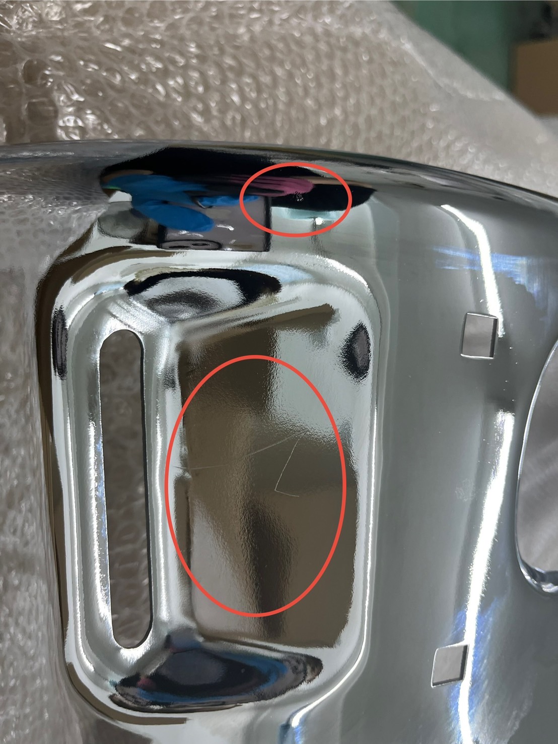 【訳あり/未使用品】メッキ フロントバンパー ステー付き 三菱ふそう NEWキャンター 標準 前期/後期 M8333S