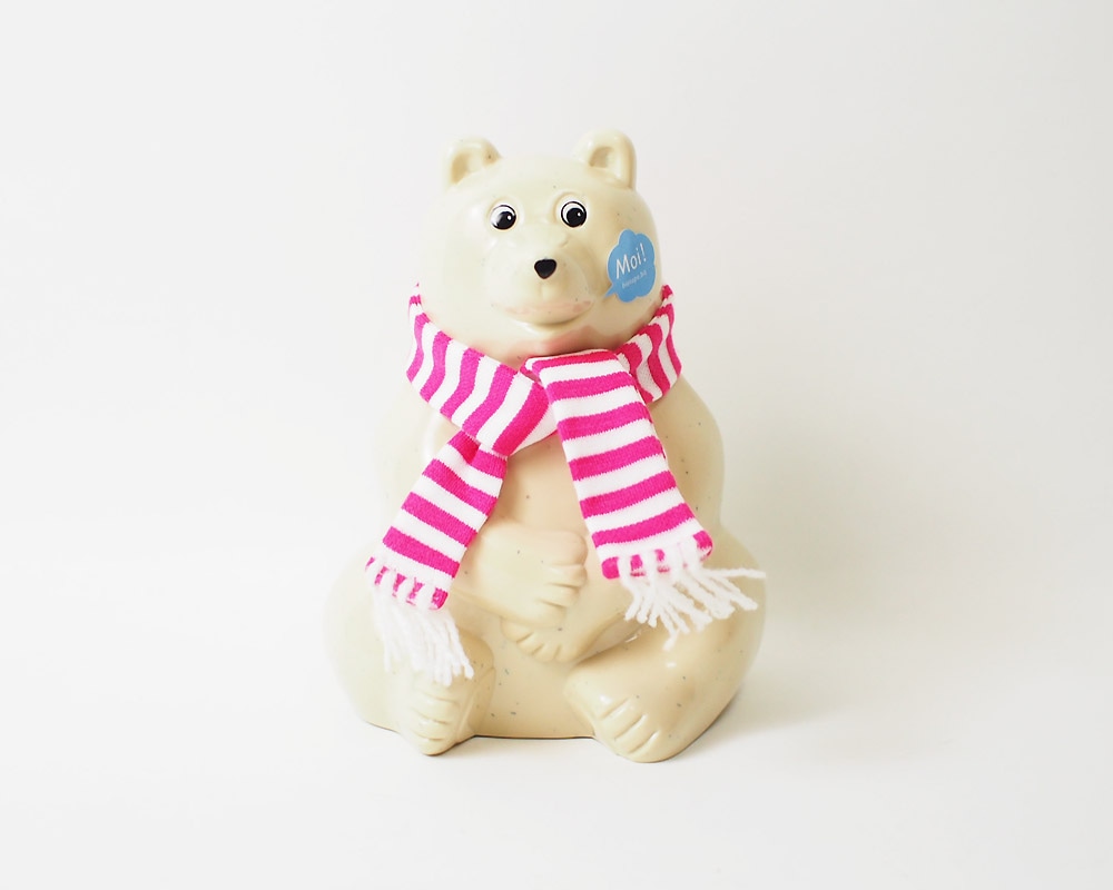 MK Tresmer | Polar Bear Money Box with Muffler 2018 シロクマ貯金箱 限定 ボーダーマフラー付き