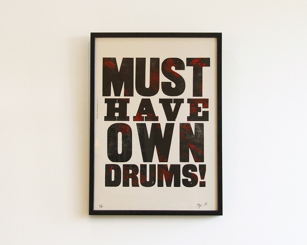 A TWO PIPE PROBLEM LETTERPRESS | MUST HAVE OWN DRUMS! POSTER マストハブオウンドラッグス ポスター
