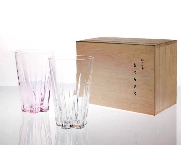 100% | SAKURASAKU glass Tumbler 紅白set サクラサクグラス タンブラー紅白セット