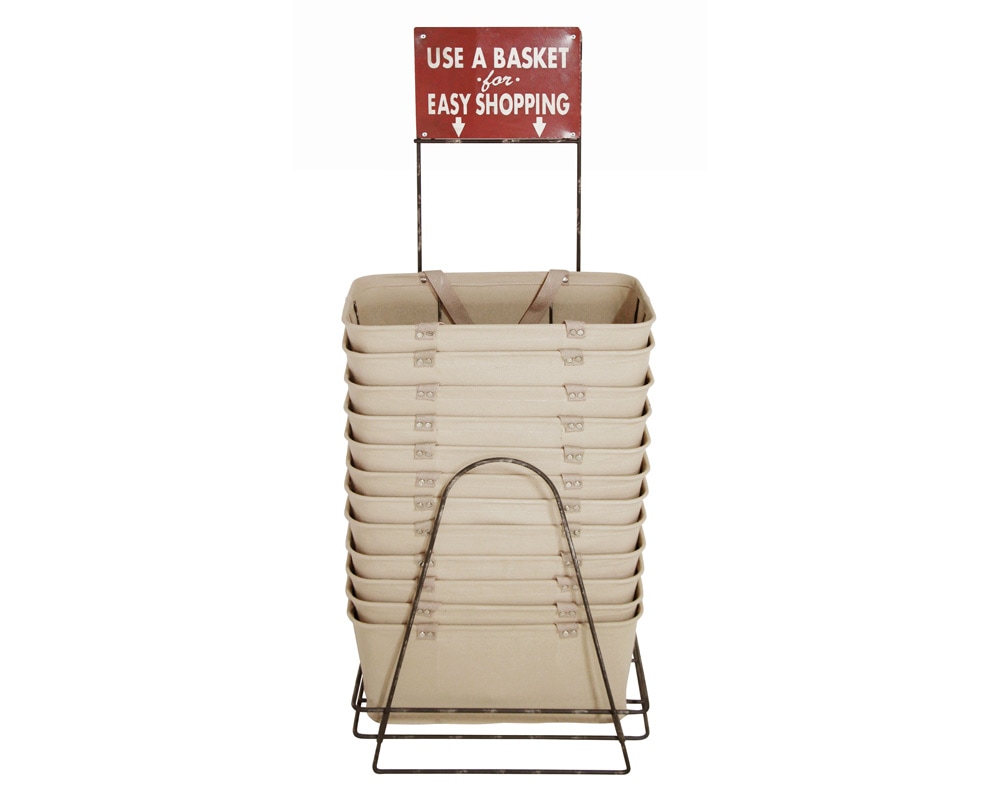 Lostine USA | Shopping Baskets Set （Beige) with Holder  ショッピングバスケット ホルダー付