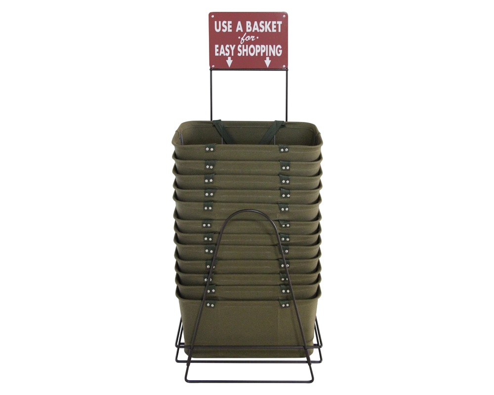 Lostine USA | Shopping Baskets Set （Olive) with Holder  ショッピングバスケット ホルダー付