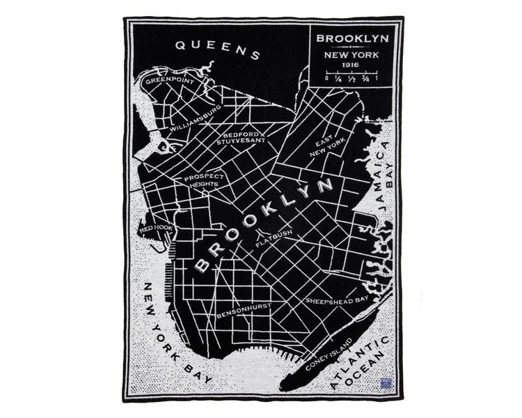 FARIBAULT WOOLEN MILL | Vintage City Map Wool Throw Brooklyn シティーマップ スロー/ブランケット