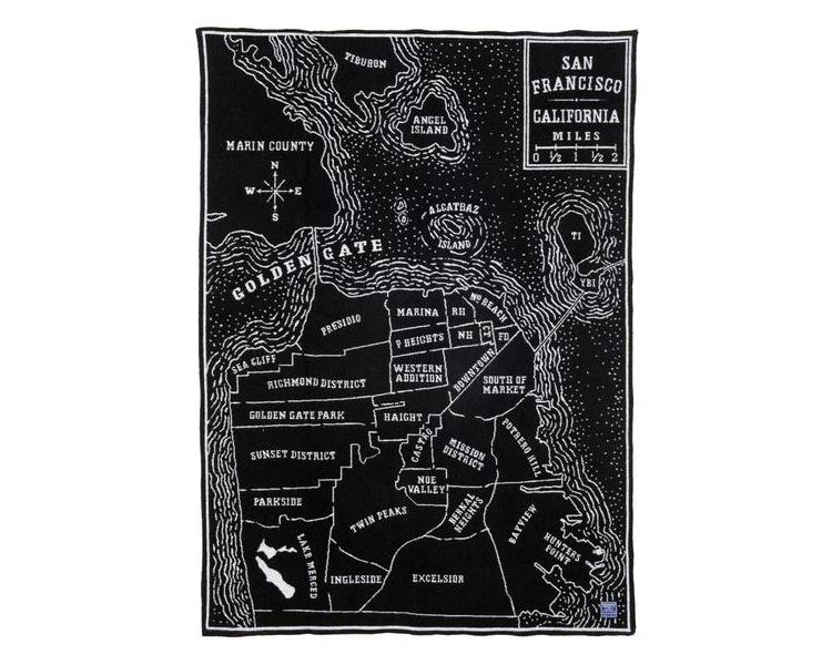 FARIBAULT WOOLEN MILL | Vintage City Map Wool Throw San Francisco シティーマップ スロー/ブランケット
