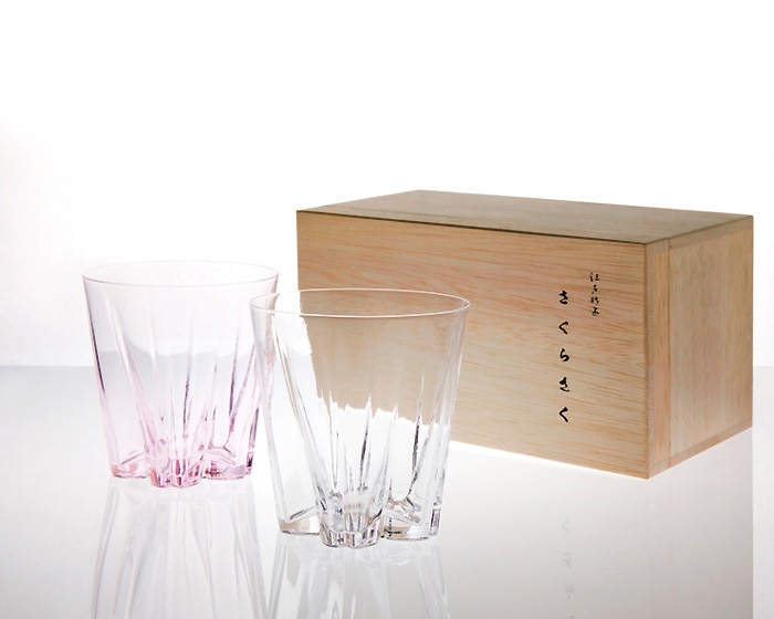 100% | SAKURASAKU glass Rock 紅白set サクラサクグラス ロックグラス紅白セット