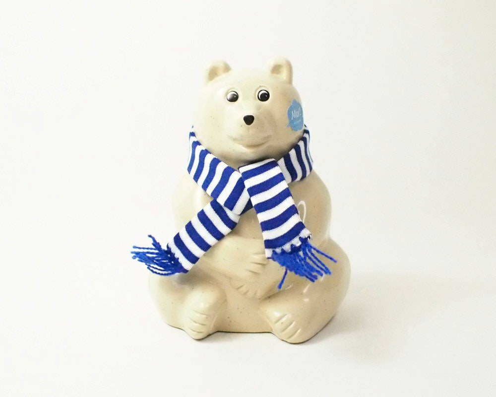 MK Tresmer | Polar Bear Money Box with Muffler 2019 シロクマ貯金箱 限定 ボーダーマフラー付き