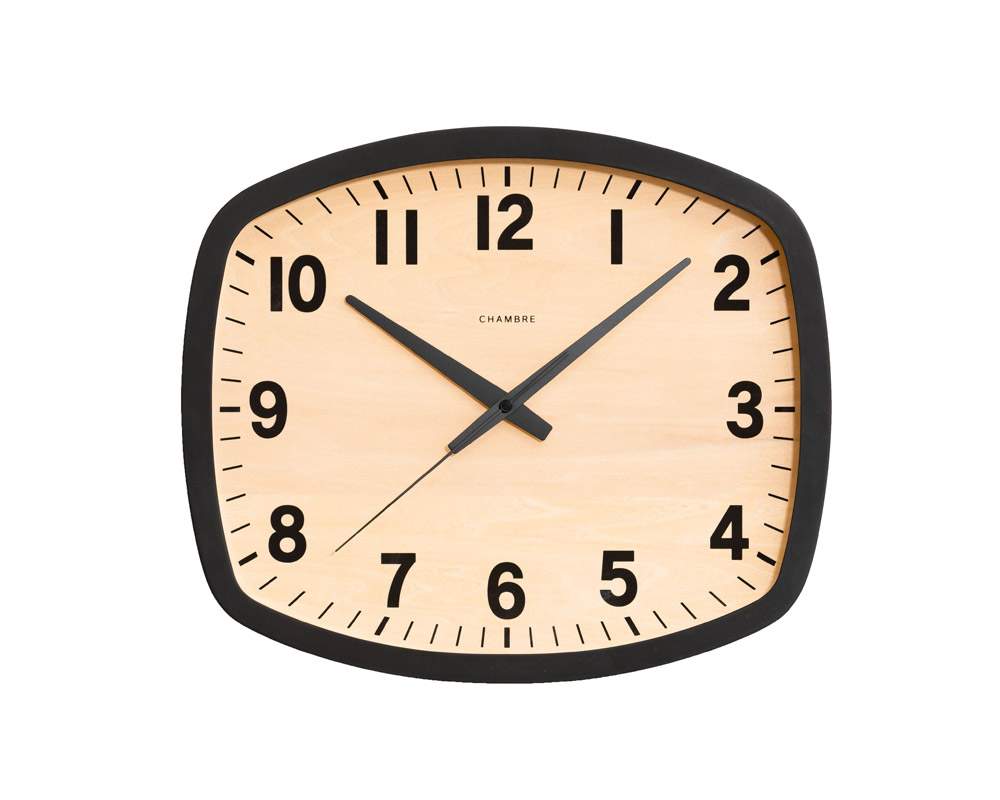 CHAMBRE | R-SQUARE BLACK CLOCK アールスクエアブラック 電波時計