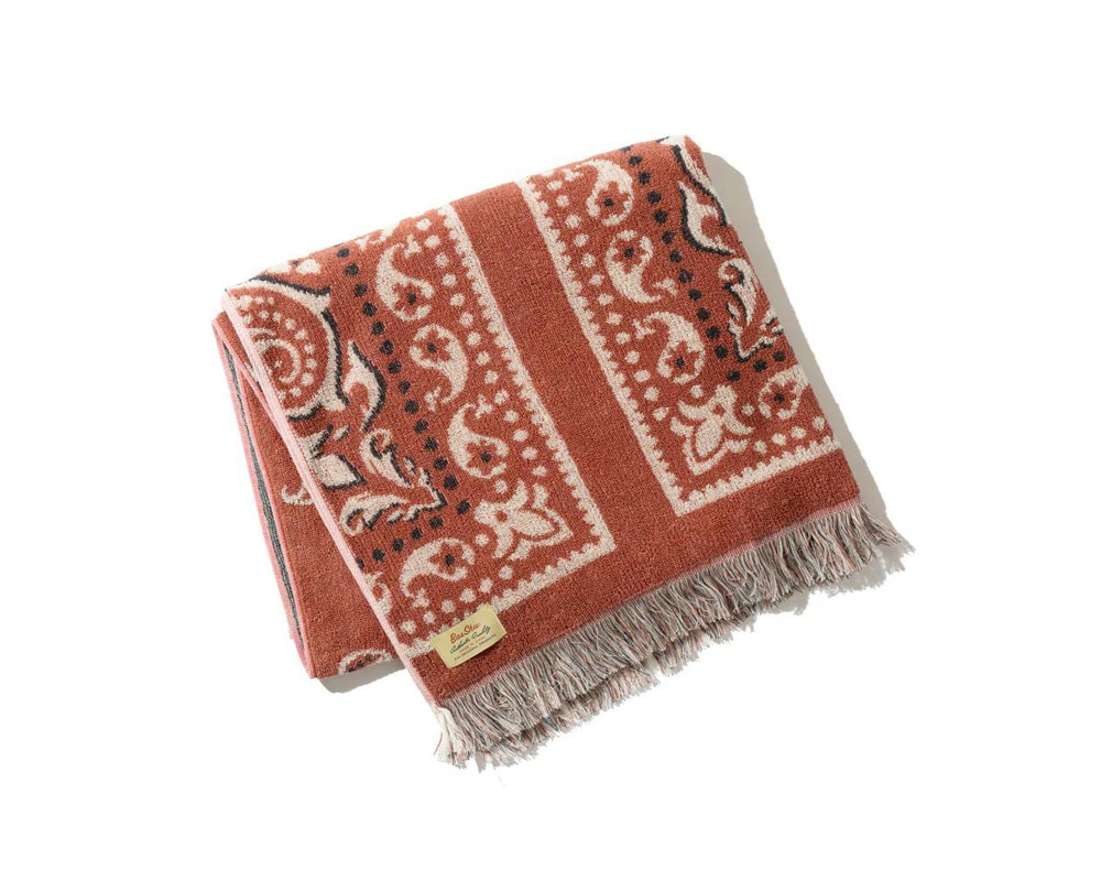 BasShu | Cotton Pile Blanket Bandana RED コットンパイルブランケット バンダナレッド