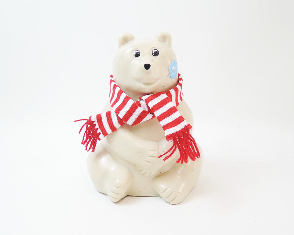 MK Tresmer | Polar Bear Money Box with Muffler 2021 シロクマ貯金箱 限定 ボーダーマフラー付き