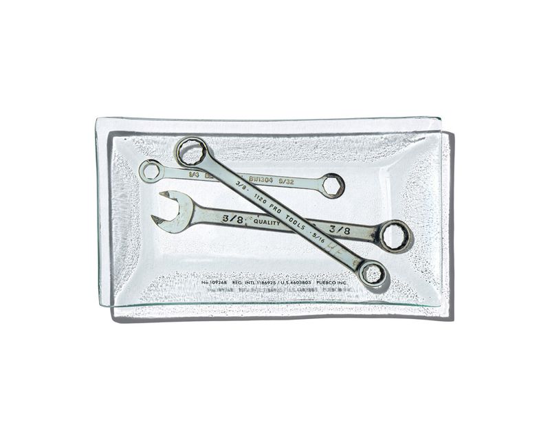 PUEBCO | PRINTED GLASS TRAY "Tool" �ץ��ƥå� ���饹�ȥ쥤 �ġ���