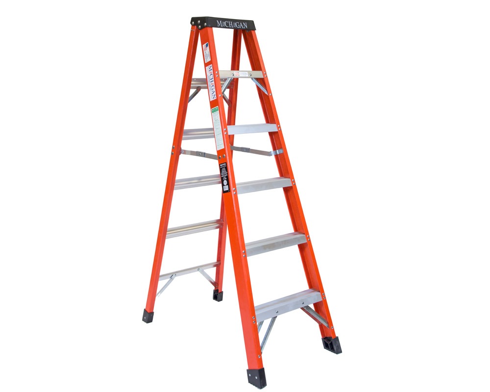 Michigan Ladder Co.  | Fiberglass Stepladder Size6 �ե����С����饹���ƥåץ����/��Ω ������6