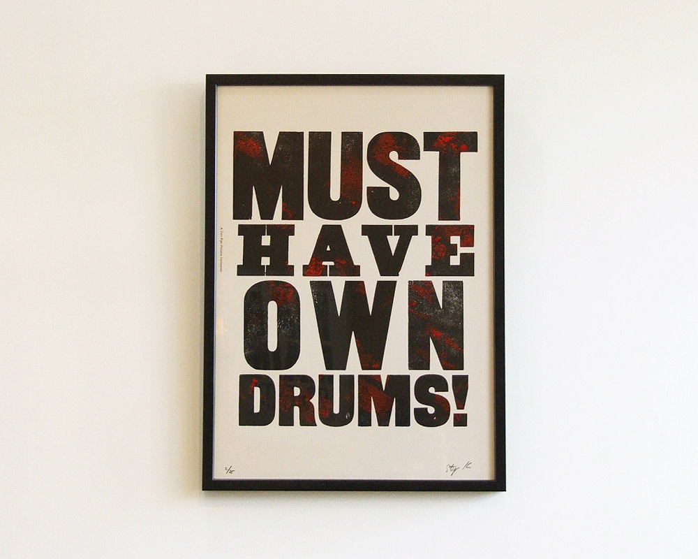 A TWO PIPE PROBLEM LETTERPRESS | MUST HAVE OWN DRUMS! POSTER �ޥ��ȥϥ֥�����ɥ�å��� �ݥ�����