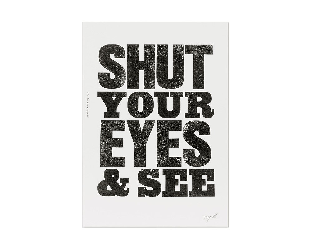 A TWO PIPE PROBLEM LETTERPRESS | SHUT YOUR EYES POSTER ����å� �楢 ������ �ݥ�����