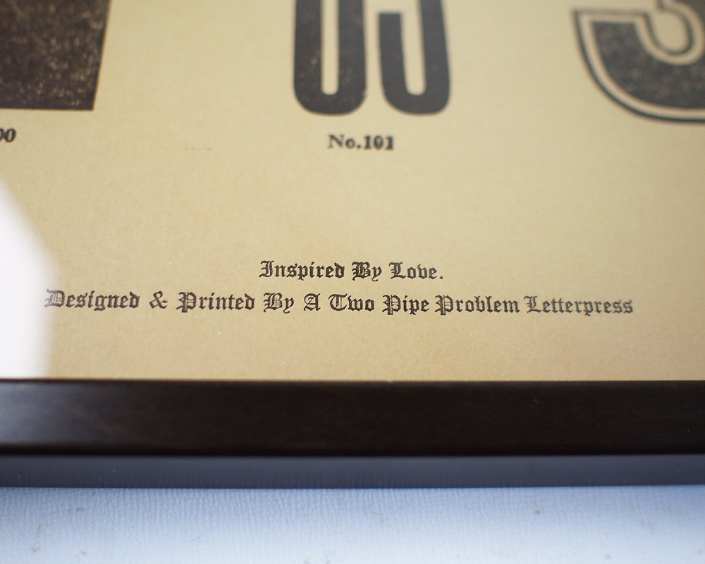 A TWO PIPE PROBLEM LETTERPRESS | BIG NUMBERS POSTER �ӥå��ʥ�С��ݥ�����