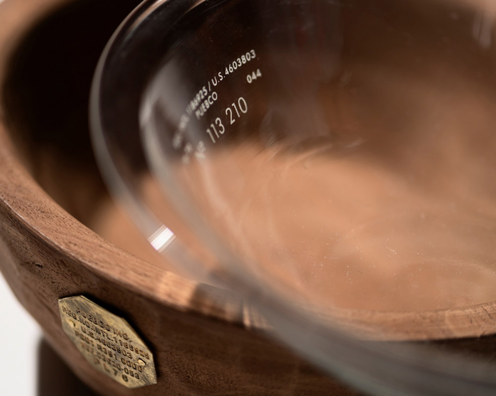 PUEBCO | VINTAGE WOODEN BOWL WITH GLASS ơåɥܥ륬饹դ