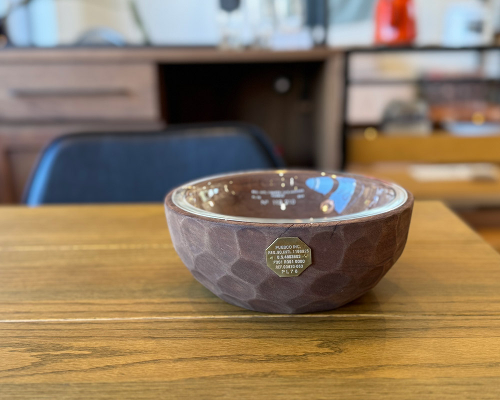 PUEBCO | VINTAGE WOODEN BOWL WITH GLASS ơåɥܥ륬饹դ