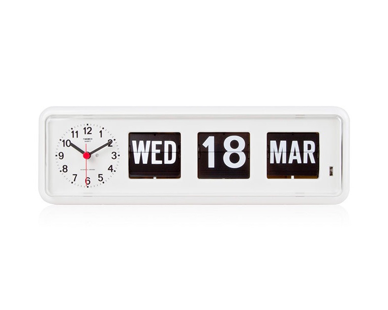 TWEMCO | Calender Clock BQ-38��White �ȥ�����BQ-38 �ۥ磻��