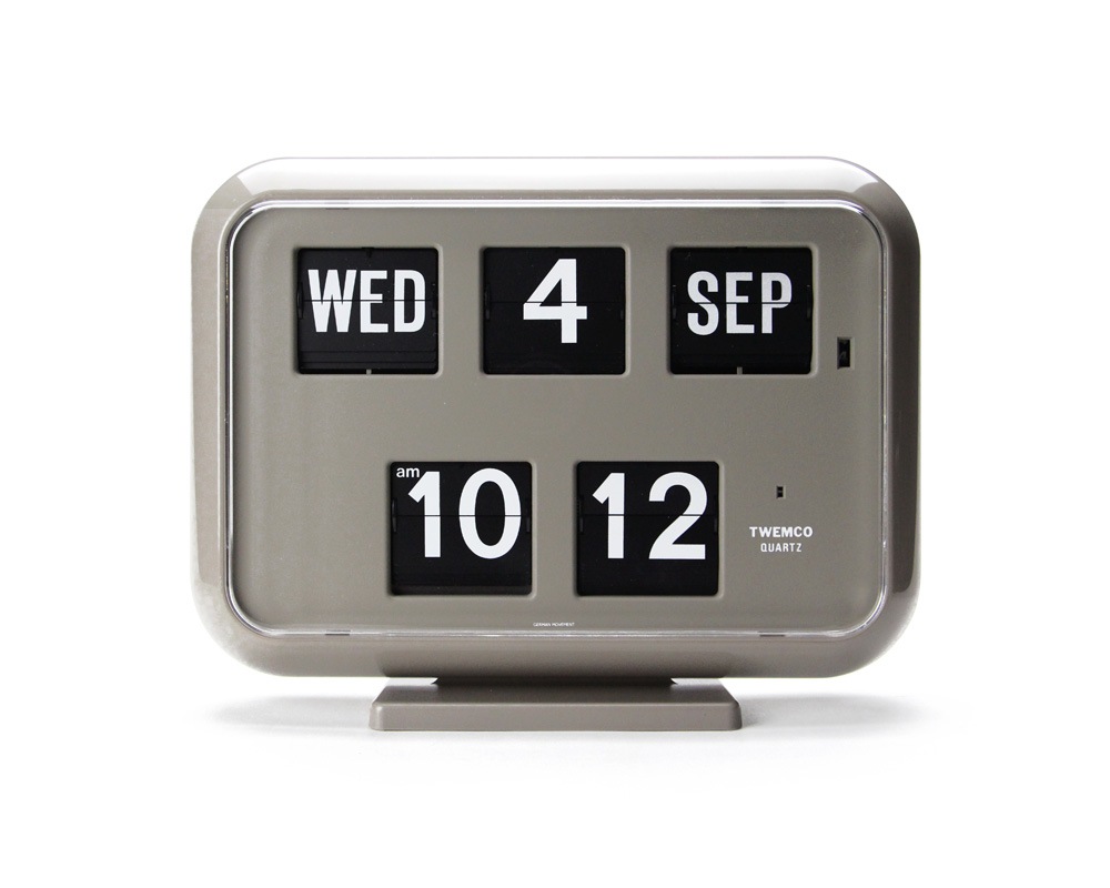 TWEMCO | Calendar Clock QD-35 Gray ǥ륫å 졼