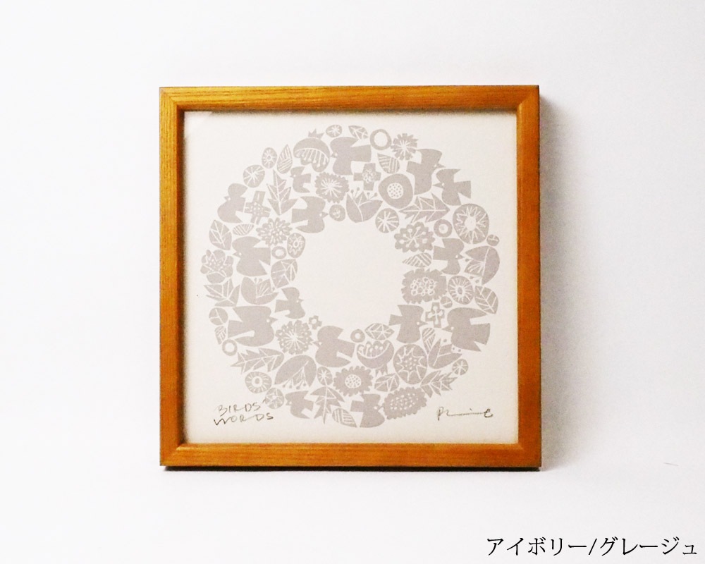 BIRDS' WORDS | SILK SCREEN with FRAME / WREATH [7color] 륯꡼ ꡼