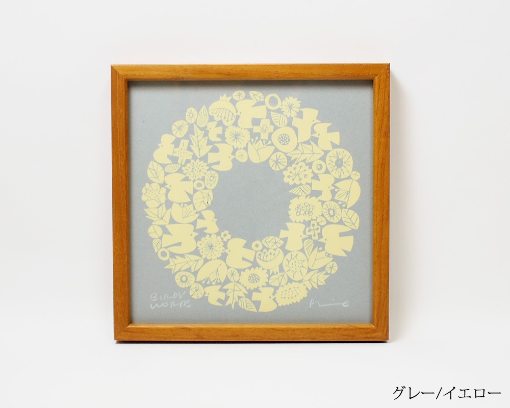 BIRDS' WORDS | SILK SCREEN with FRAME / WREATH [7color] 륯꡼ ꡼