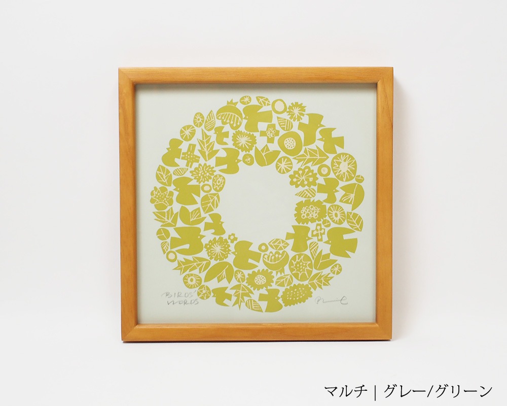BIRDS' WORDS | SILK SCREEN with FRAME / WREATH [7color] 륯꡼ ꡼