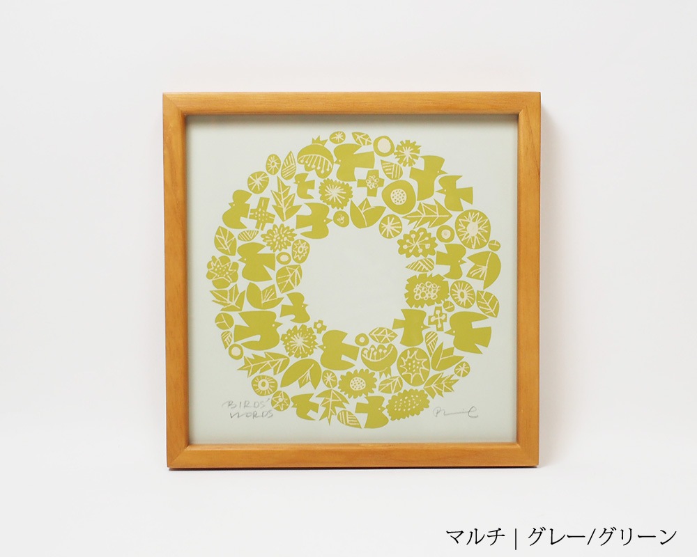 BIRDS' WORDS | SILK SCREEN with FRAME / WREATH [7color] 륯꡼ ꡼