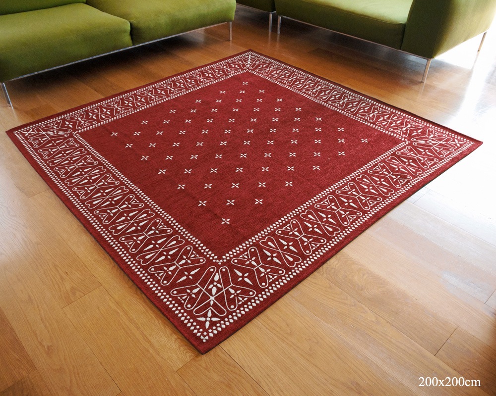 DETAIL | Cross Bandana Rug Burgundy [4size] �������Х���ʥ饰 �С�����ǥ�