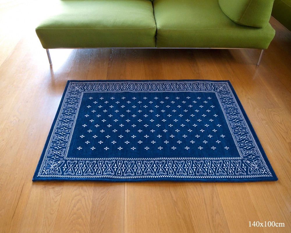 DETAIL | Cross Bandana Rug Navy [4size] �������Х���ʥ饰 �ͥ��ӡ�