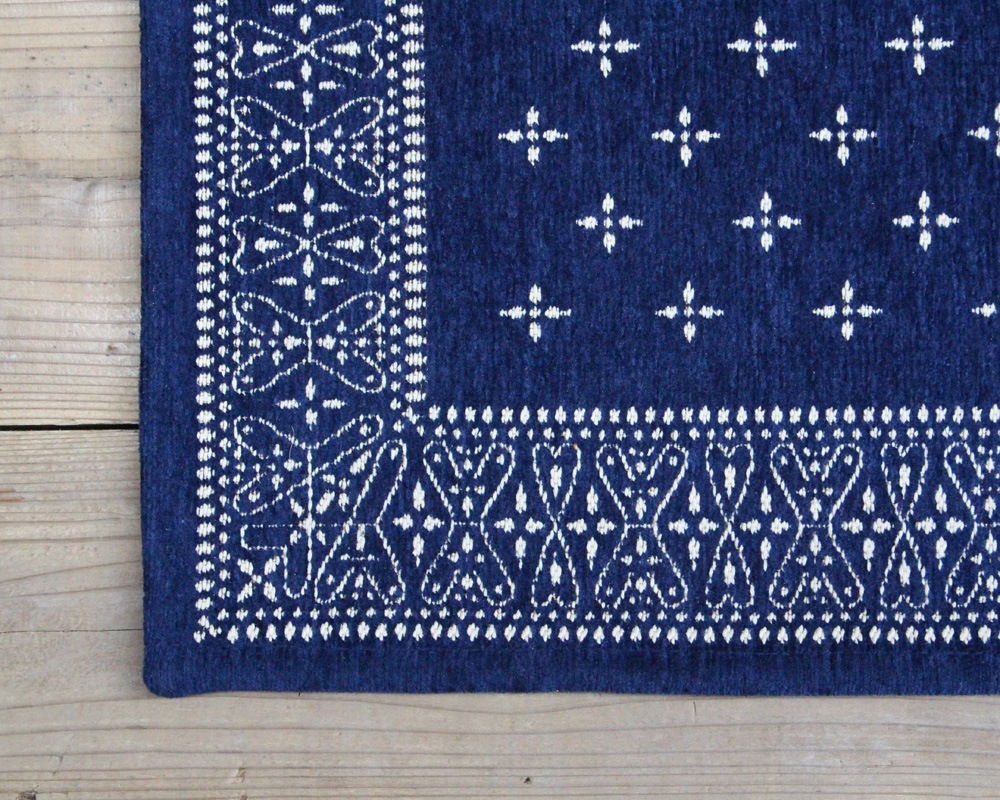 DETAIL | Cross Bandana Rug Navy [4size] �������Х���ʥ饰 �ͥ��ӡ�