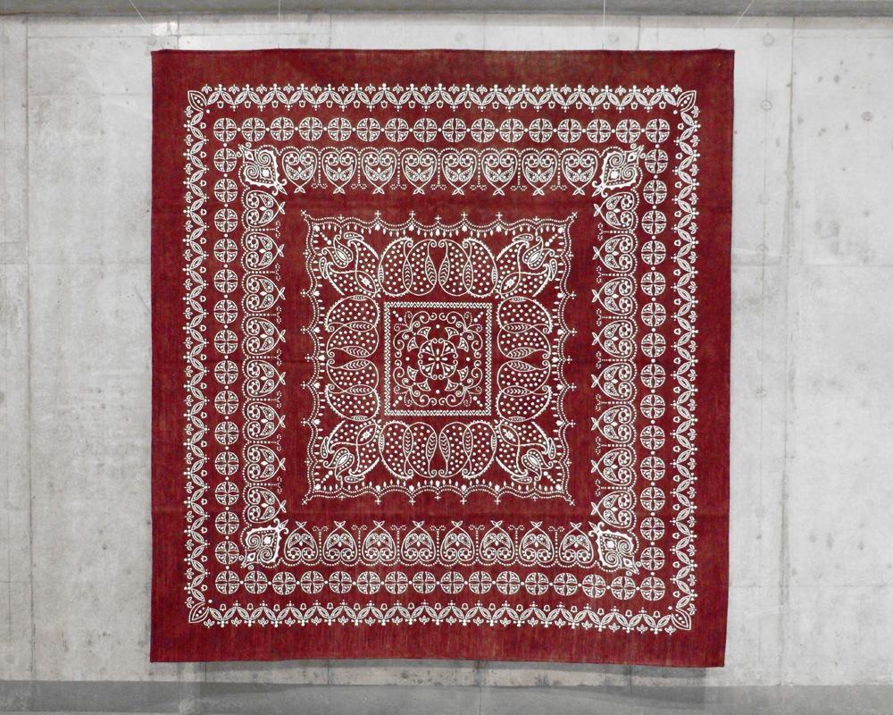 DETAIL | Leaf Bandana Rug Burgundy [4size] �꡼�եХ���ʥ饰 �С�����ǥ�