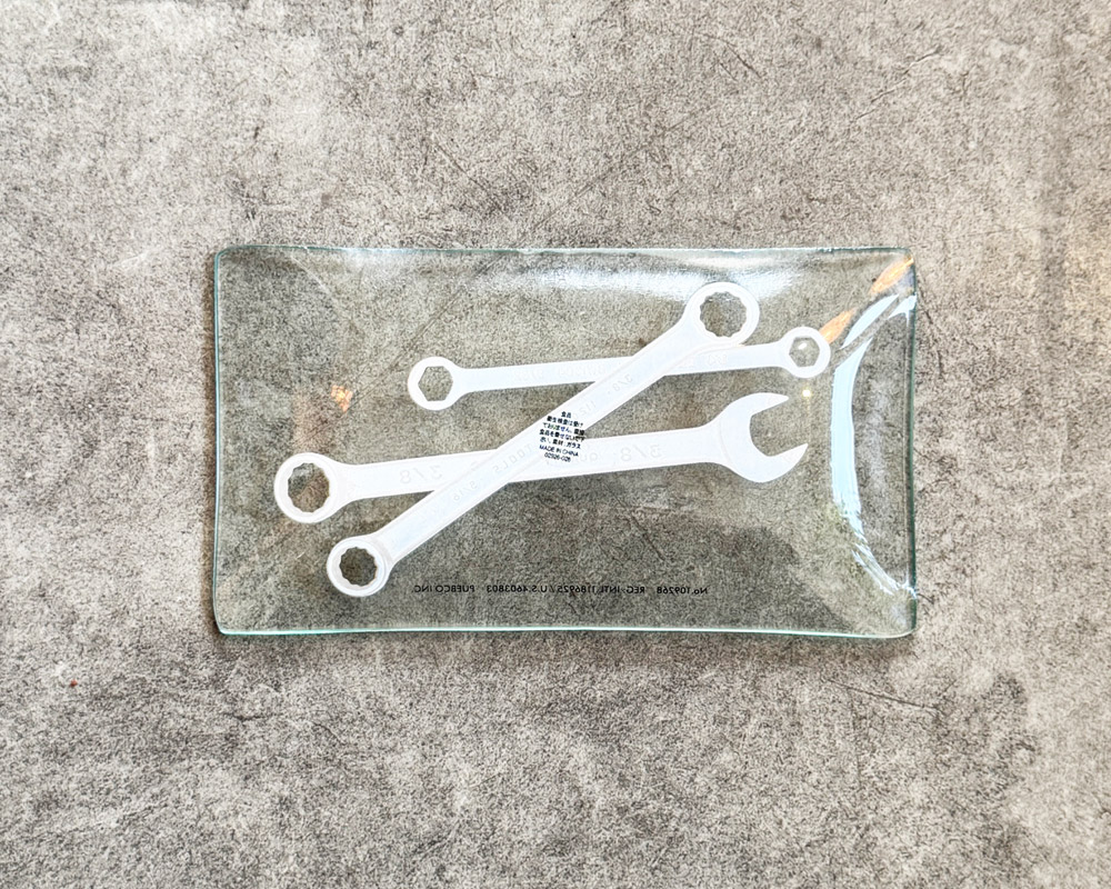 PUEBCO | PRINTED GLASS TRAY "Tool" �ץ��ƥå� ���饹�ȥ쥤 �ġ���