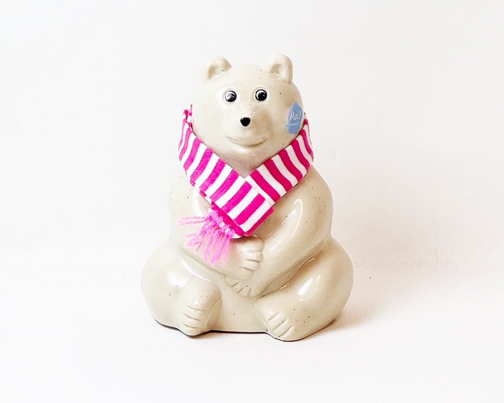 Plastep | Polar Bear Money Box with Muffler 2024 Ȣ  ܡޥե顼դ