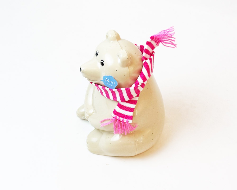 Plastep | Polar Bear Money Box with Muffler 2024 Ȣ  ܡޥե顼դ