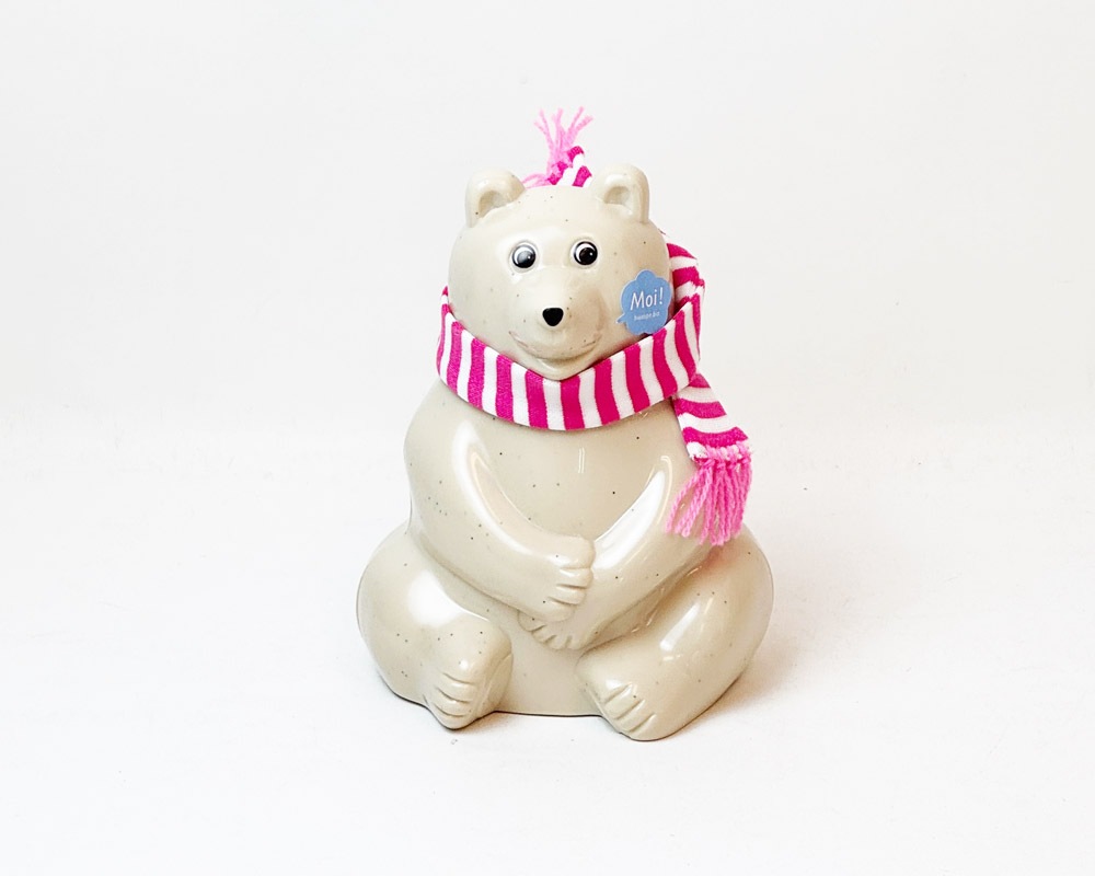 Plastep | Polar Bear Money Box with Muffler 2024 Ȣ  ܡޥե顼դ