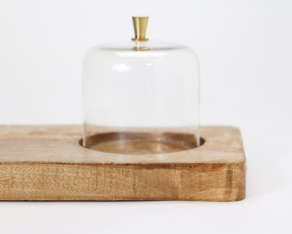 DETAIL | Glass Dome With Wood Plate [2size] ���饹�ɡ��०�������åɥץ졼��