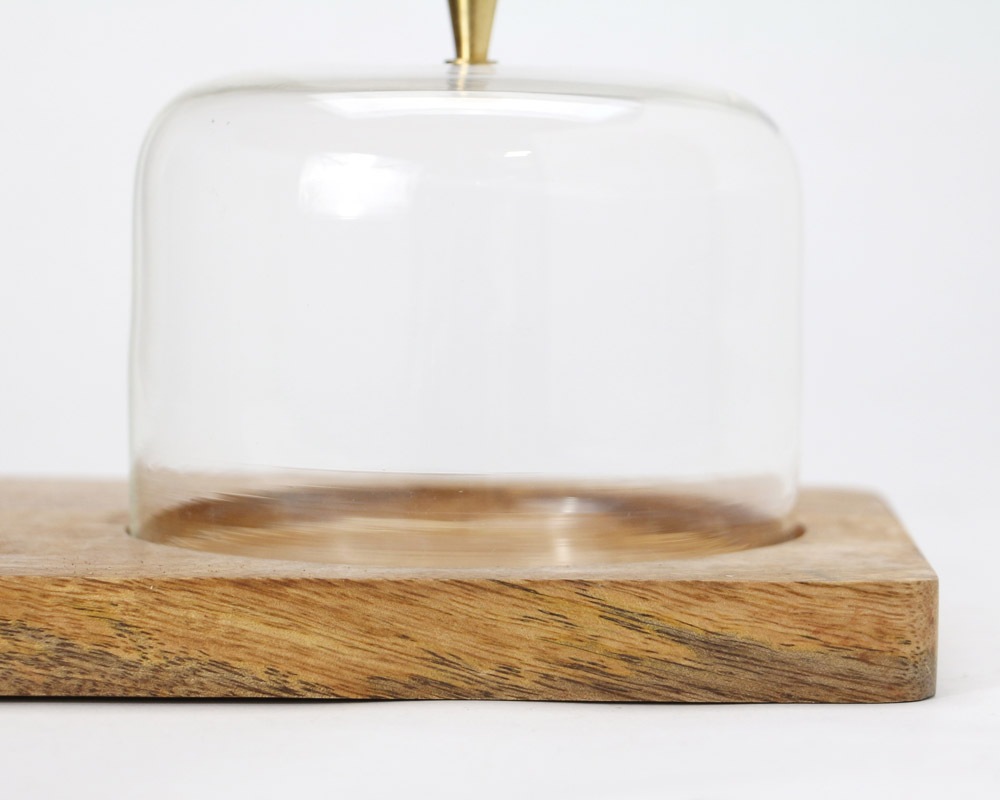 DETAIL | Glass Dome With Wood Plate [2size] ���饹�ɡ��०�������åɥץ졼��