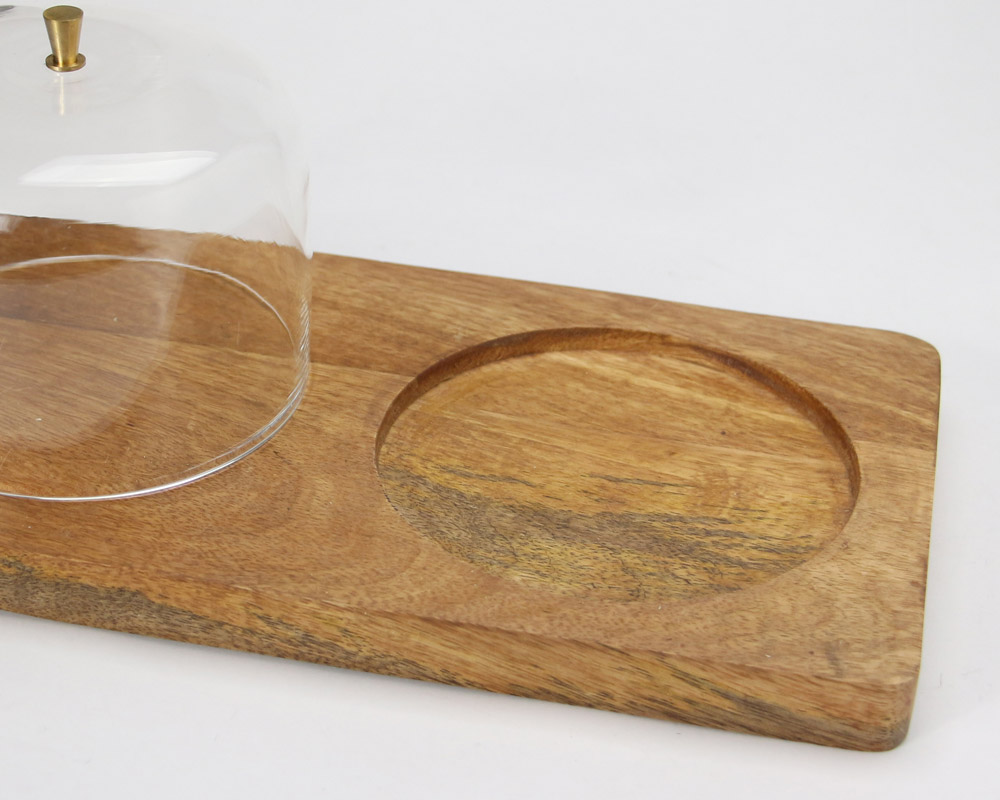 DETAIL | Glass Dome With Wood Plate [2size] ���饹�ɡ��०�������åɥץ졼��