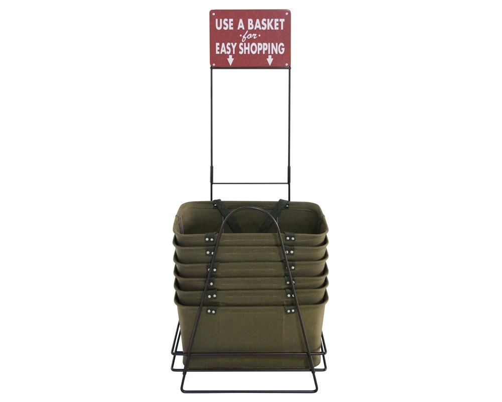 Lostine USA | Shopping Baskets Set ��Olive) with Holder  ����åԥ󥰥Х����å� �ۥ������