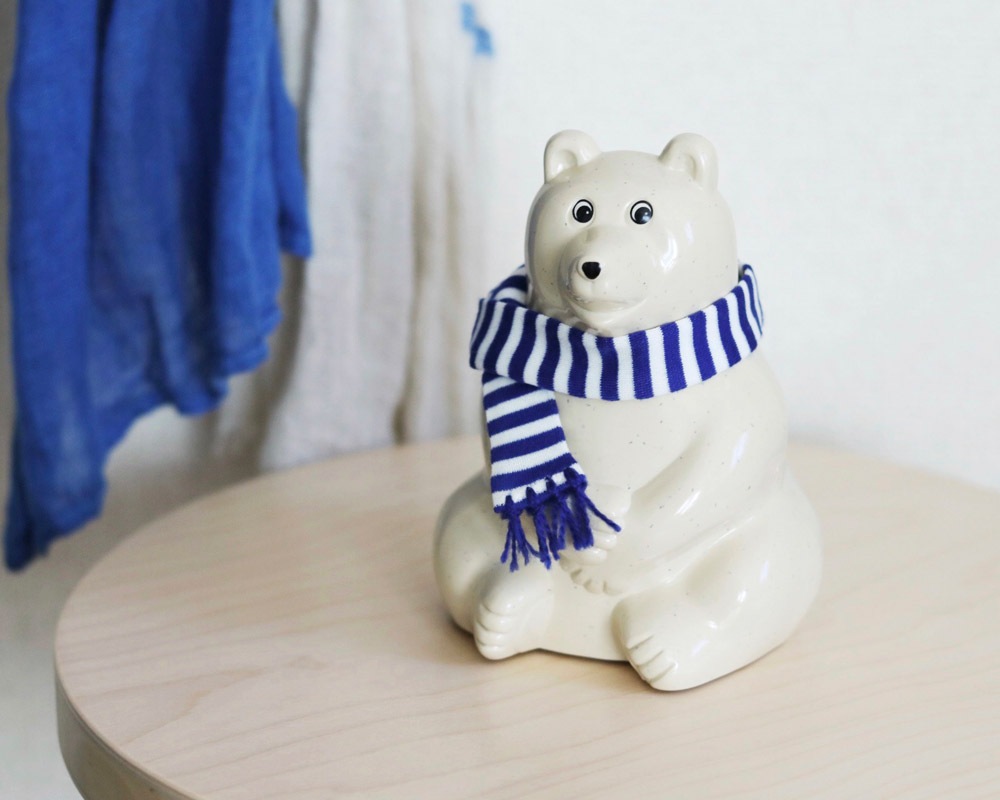 MK Tresmer | Polar Bear Money Box with Muffler 2019 シロクマ貯金箱 限定 ボーダーマフラー付き