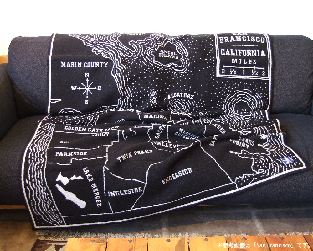 FARIBAULT WOOLEN MILL | Vintage City Map Wool Throw Brooklyn ���ƥ����ޥå� ������/�֥�󥱥å�