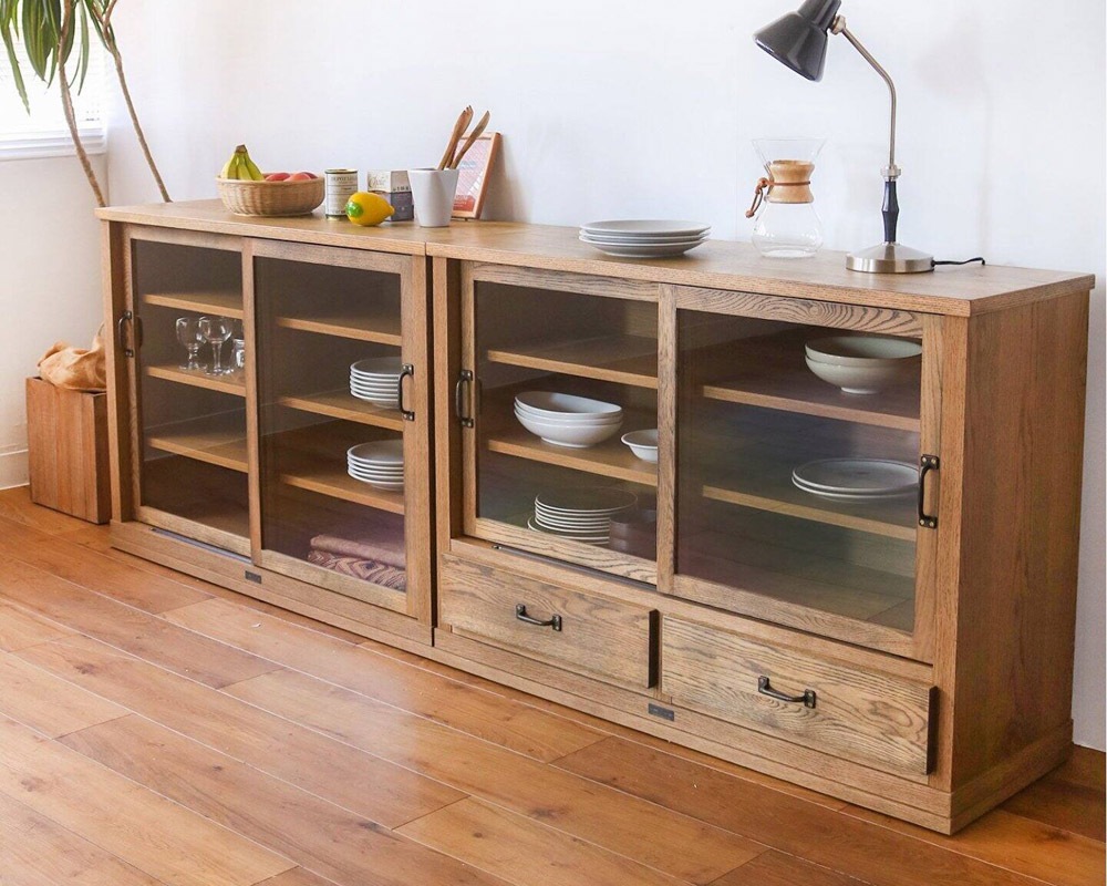 journal standard Furniture | Elverson Glass Cabinet with Drowers [2size] ����С����󥰥饹����ӥͥåȰ����դ�