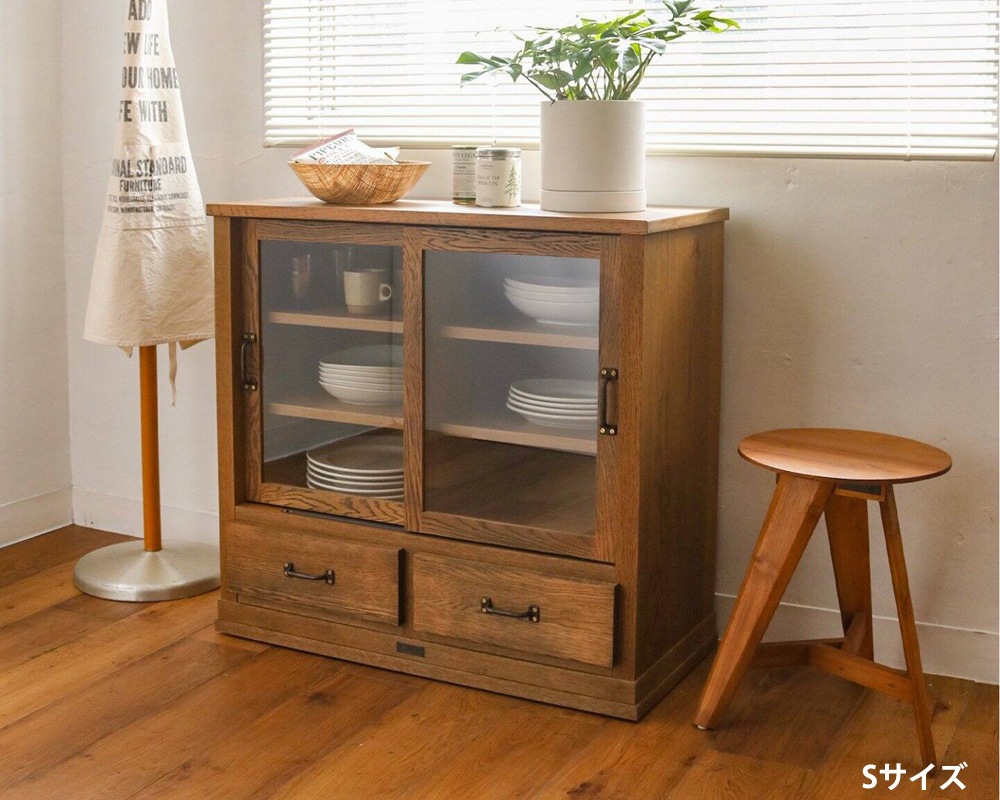 journal standard Furniture | Elverson Glass Cabinet with Drowers [2size] ����С����󥰥饹����ӥͥåȰ����դ�